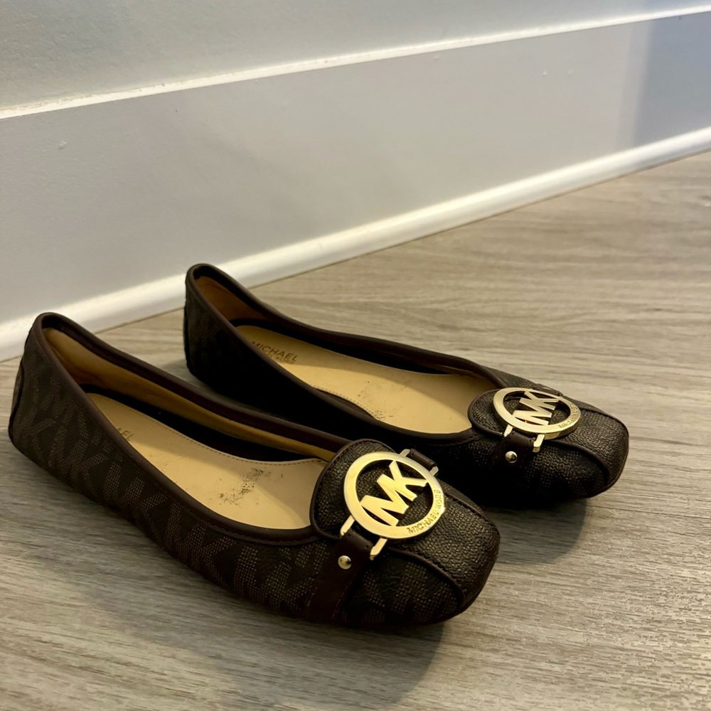 Michael Kors Fulton Brown Mini MK Logo Mocassin NWOT - Picture 3 of 4